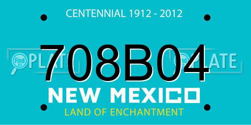 708B04 New Mexico License Plate