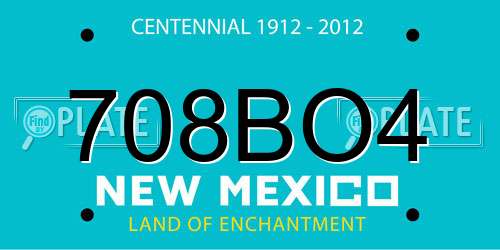 708BO4 New Mexico License Plate
