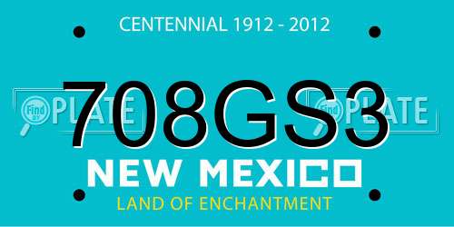 708GS3 New Mexico License Plate