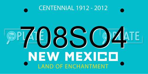 708SO4 New Mexico License Plate