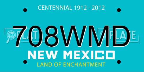 708WMD New Mexico License Plate