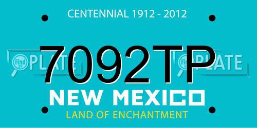 7092TP New Mexico License Plate