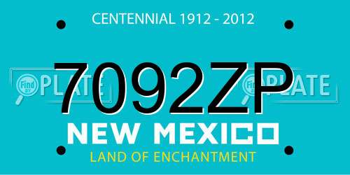 7092ZP New Mexico License Plate