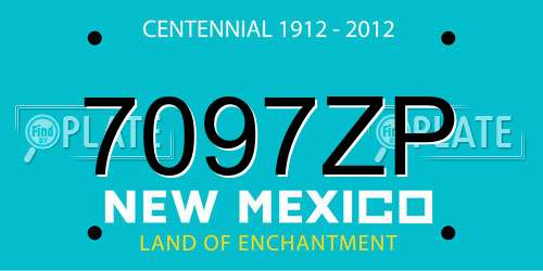 7097ZP New Mexico License Plate