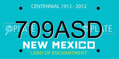 709ASD New Mexico License Plate