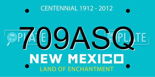 709ASQ New Mexico License Plate