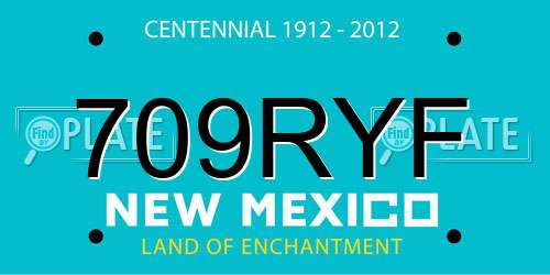 709RYF New Mexico License Plate