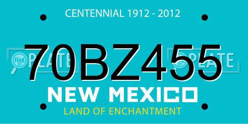 70BZ455 New Mexico License Plate
