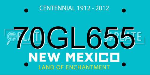 70GL655 New Mexico License Plate