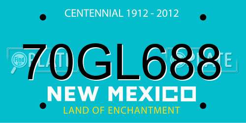 70GL688 New Mexico License Plate