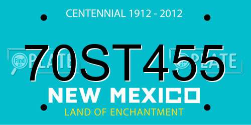 70ST455 New Mexico License Plate