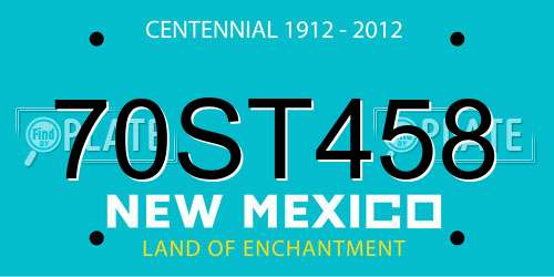 70ST458 New Mexico License Plate