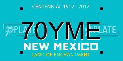 70YME New Mexico License Plate