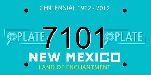7101 New Mexico License Plate