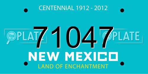 71047 New Mexico License Plate