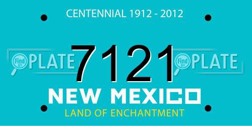 7121 New Mexico License Plate