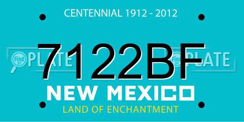 7122BF New Mexico License Plate
