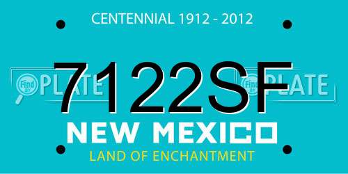 7122SF New Mexico License Plate