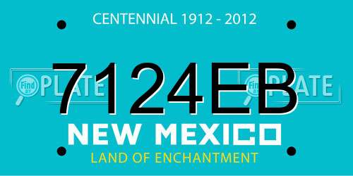 7124EB New Mexico License Plate