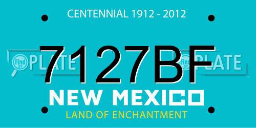 7127BF New Mexico License Plate