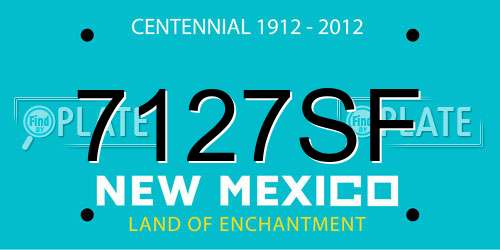 7127SF New Mexico License Plate