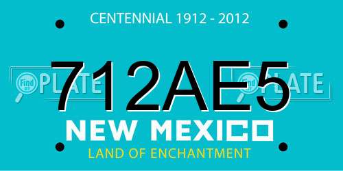 712AE5 New Mexico License Plate
