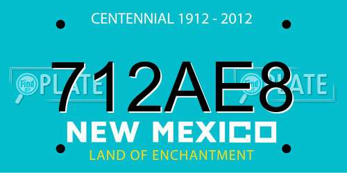 712AE8 New Mexico License Plate