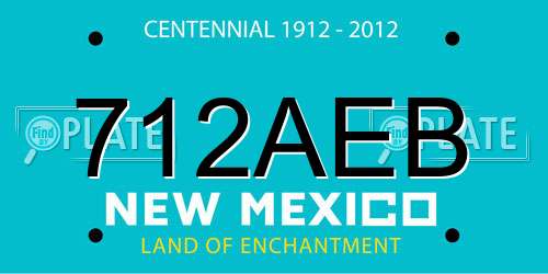 712AEB New Mexico License Plate