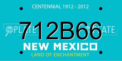 712B66 New Mexico License Plate