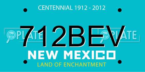 712BEV New Mexico License Plate