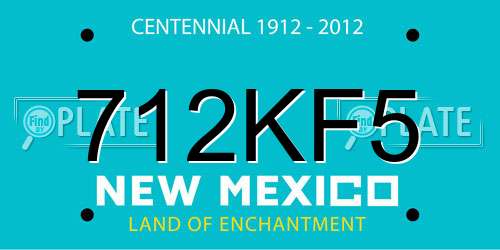 712KF5 New Mexico License Plate