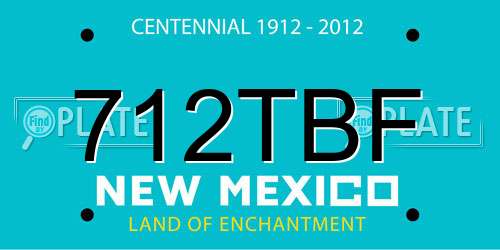 712TBF New Mexico License Plate