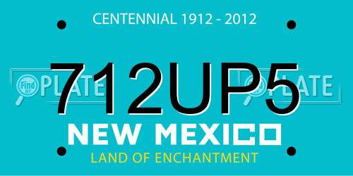 712UP5 New Mexico License Plate