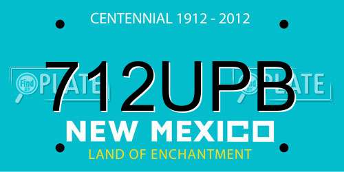 712UPB New Mexico License Plate