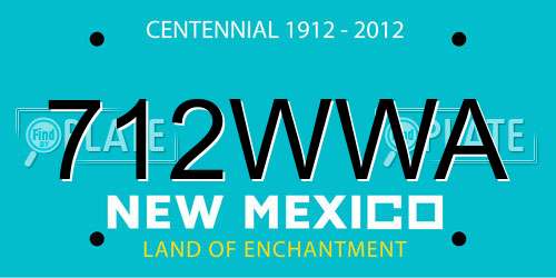 712WWA New Mexico License Plate