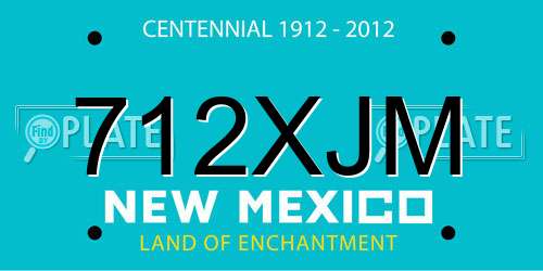 712XJM New Mexico License Plate