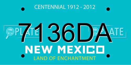 7136DA New Mexico License Plate