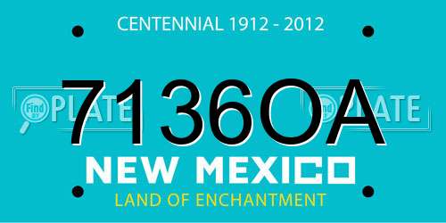 7136OA New Mexico License Plate