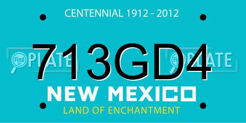 713GD4 New Mexico License Plate