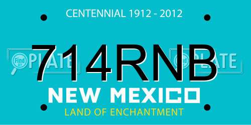 714RNB New Mexico License Plate