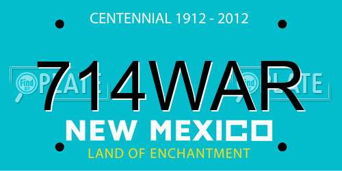 714WAR New Mexico License Plate