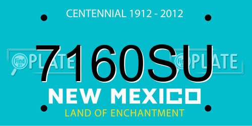 7160SU New Mexico License Plate