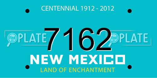 7162 New Mexico License Plate