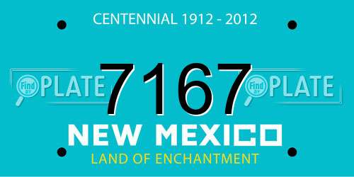 7167 New Mexico License Plate