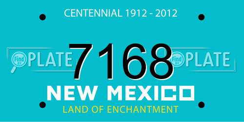 7168 New Mexico License Plate