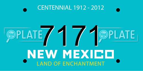 7171 New Mexico License Plate