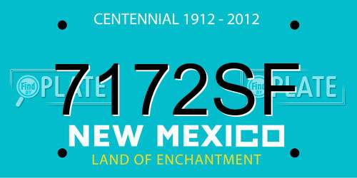 7172SF New Mexico License Plate