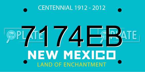 7174EB New Mexico License Plate