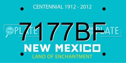 7177BF New Mexico License Plate