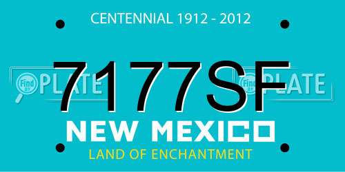 7177SF New Mexico License Plate